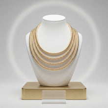 Load image into Gallery viewer, Gold Mesh 5 Strand Snake Chain Magnetic Necklace
