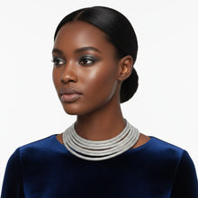 Load image into Gallery viewer, Silver Mesh 5 Strand Snake Chain Magnetic Necklace
