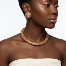 Load image into Gallery viewer, Gold Square Stone 6 Row Disco Ball Collar Necklace
