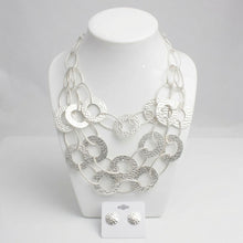 Load image into Gallery viewer, Bib Matte Silver Multi Link Layer Chains Necklace

