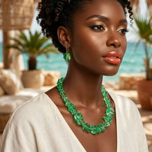 Load image into Gallery viewer, Translucent Green Bead Rock Candy Necklace Set
