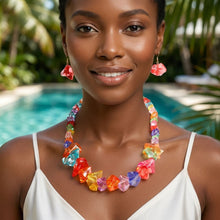 Load image into Gallery viewer, Translucent Multicolor Bead Rock Candy Necklace Set
