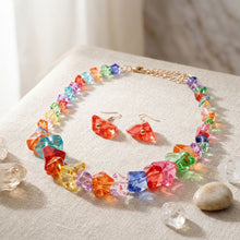 Load image into Gallery viewer, Translucent Multicolor Bead Rock Candy Necklace Set
