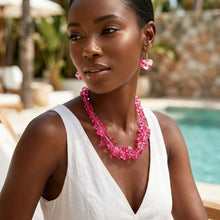 Load image into Gallery viewer, Translucent Pink Bead Rock Candy Necklace Set
