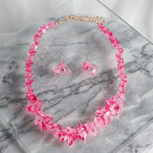 Load image into Gallery viewer, Translucent Pink Bead Rock Candy Necklace Set
