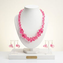 Load image into Gallery viewer, Translucent Pink Bead Rock Candy Necklace Set
