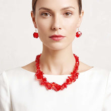 Load image into Gallery viewer, Translucent Red Bead Rock Candy Necklace Set
