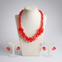 Load image into Gallery viewer, Translucent Red Bead Rock Candy Necklace Set

