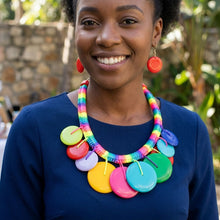 Load image into Gallery viewer, Collar Rainbow Wrap Multicolor Disc Necklace
