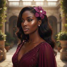 Load image into Gallery viewer, Brilliant Fuchsia Blooming Flower Brooch Hair Clip
