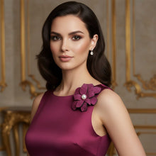 Load image into Gallery viewer, Brilliant Fuchsia Blooming Flower Brooch Hair Clip
