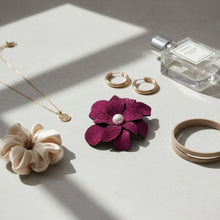 Load image into Gallery viewer, Brilliant Fuchsia Blooming Flower Brooch Hair Clip
