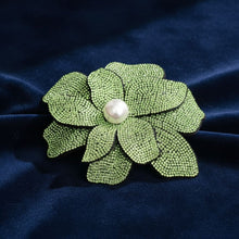 Load image into Gallery viewer, Brilliant Green Blooming Flower Brooch Hair Clip
