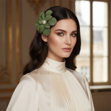 Load image into Gallery viewer, Brilliant Green Blooming Flower Brooch Hair Clip
