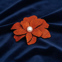 Load image into Gallery viewer, Brilliant Orange Blooming Flower Brooch Hair Clip
