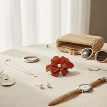 Load image into Gallery viewer, Brilliant Orange Blooming Flower Brooch Hair Clip
