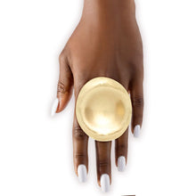 Load image into Gallery viewer, Ring XL Fierce Tribal Matte Gold Industrial Round
