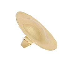 Load image into Gallery viewer, Ring XL Fierce Tribal Matte Gold Industrial Round
