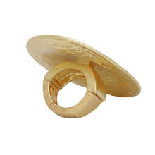 Load image into Gallery viewer, Ring XL Fierce Tribal Matte Gold Industrial Round
