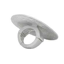 Load image into Gallery viewer, Ring XL Fierce Tribal Matte Silver Industrial Round
