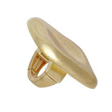 Load image into Gallery viewer, Ring XL Industrial Tribal Matte Gold Square
