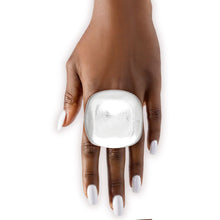 Load image into Gallery viewer, Ring XL Industrial Tribal Matte Silver Square
