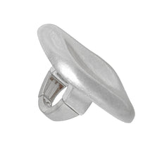 Load image into Gallery viewer, Ring XL Industrial Tribal Matte Silver Square
