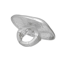 Load image into Gallery viewer, Ring XL Industrial Tribal Matte Silver Square
