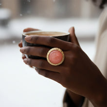 Load image into Gallery viewer, Cocktail Ring Large Pink Resin Vintage Stretch
