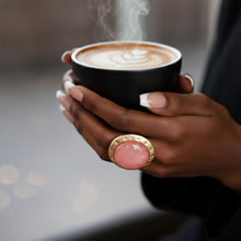 Load image into Gallery viewer, Cocktail Ring Large Pink Resin Vintage Stretch
