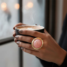 Load image into Gallery viewer, Cocktail Ring Large Pink Resin Vintage Stretch
