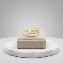 Load image into Gallery viewer, Ring Gold Brass and CZ Wrapped Nail Adjustable
