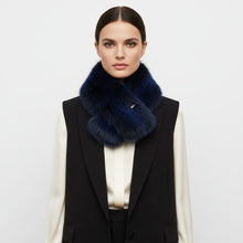 Load image into Gallery viewer, Scarf Luxe Faux Fur Blue Collar Winter Stole
