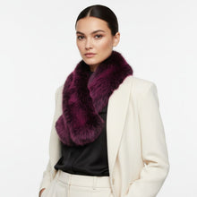 Load image into Gallery viewer, Scarf Luxe Faux Fur Fuchsia Collar Winter Stole
