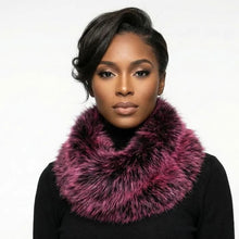 Load image into Gallery viewer, Scarf Luxe Faux Fur Fuchsia Collar Winter Stole
