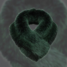 Load image into Gallery viewer, Scarf Luxe Faux Fur Green Collar Winter Stole
