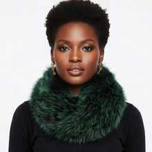 Load image into Gallery viewer, Scarf Luxe Faux Fur Green Collar Winter Stole
