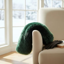 Load image into Gallery viewer, Scarf Luxe Faux Fur Green Collar Winter Stole
