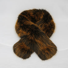 Load image into Gallery viewer, Scarf Luxe Faux Fur Orange Collar Winter Stole
