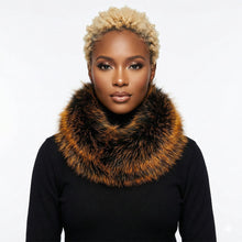Load image into Gallery viewer, Scarf Luxe Faux Fur Orange Collar Winter Stole
