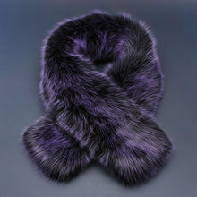 Load image into Gallery viewer, Scarf Luxe Faux Fur Purple Collar Winter Stole
