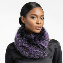 Load image into Gallery viewer, Scarf Luxe Faux Fur Purple Collar Winter Stole
