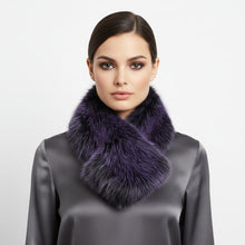 Load image into Gallery viewer, Scarf Luxe Faux Fur Purple Collar Winter Stole
