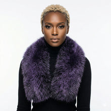 Load image into Gallery viewer, Scarf Luxe Faux Fur Purple Collar Winter Stole
