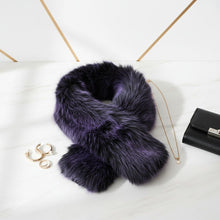 Load image into Gallery viewer, Scarf Luxe Faux Fur Purple Collar Winter Stole
