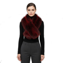 Load image into Gallery viewer, Scarf Luxe Faux Fur Red Collar Winter Stole
