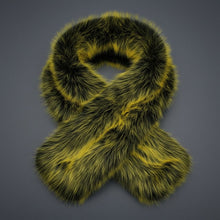 Load image into Gallery viewer, Scarf Luxe Faux Fur Yellow Collar Winter Stole
