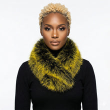 Load image into Gallery viewer, Scarf Luxe Faux Fur Yellow Collar Winter Stole
