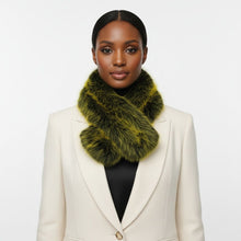 Load image into Gallery viewer, Scarf Luxe Faux Fur Yellow Collar Winter Stole
