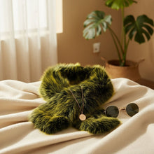 Load image into Gallery viewer, Scarf Luxe Faux Fur Yellow Collar Winter Stole
